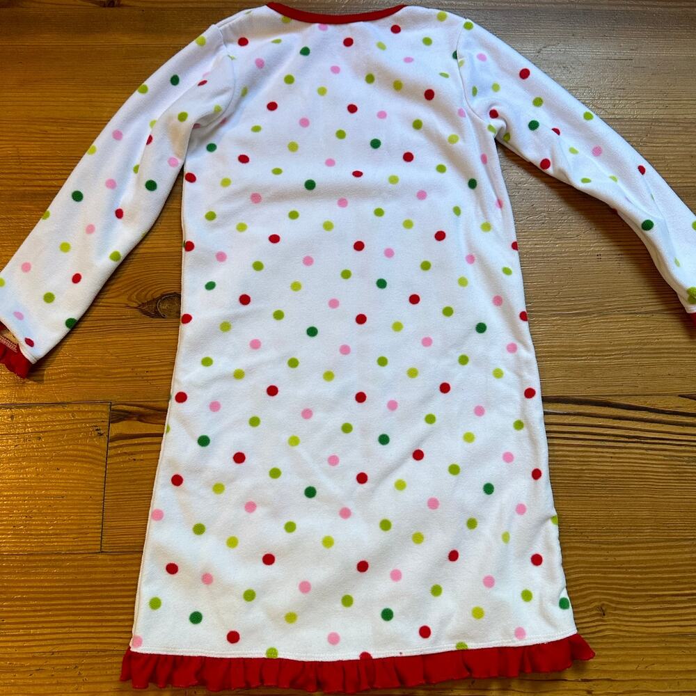 Carter's white polkadot‎ holiday Christmas long sleeve sleep dress SIZE S - Picture 4 of 4